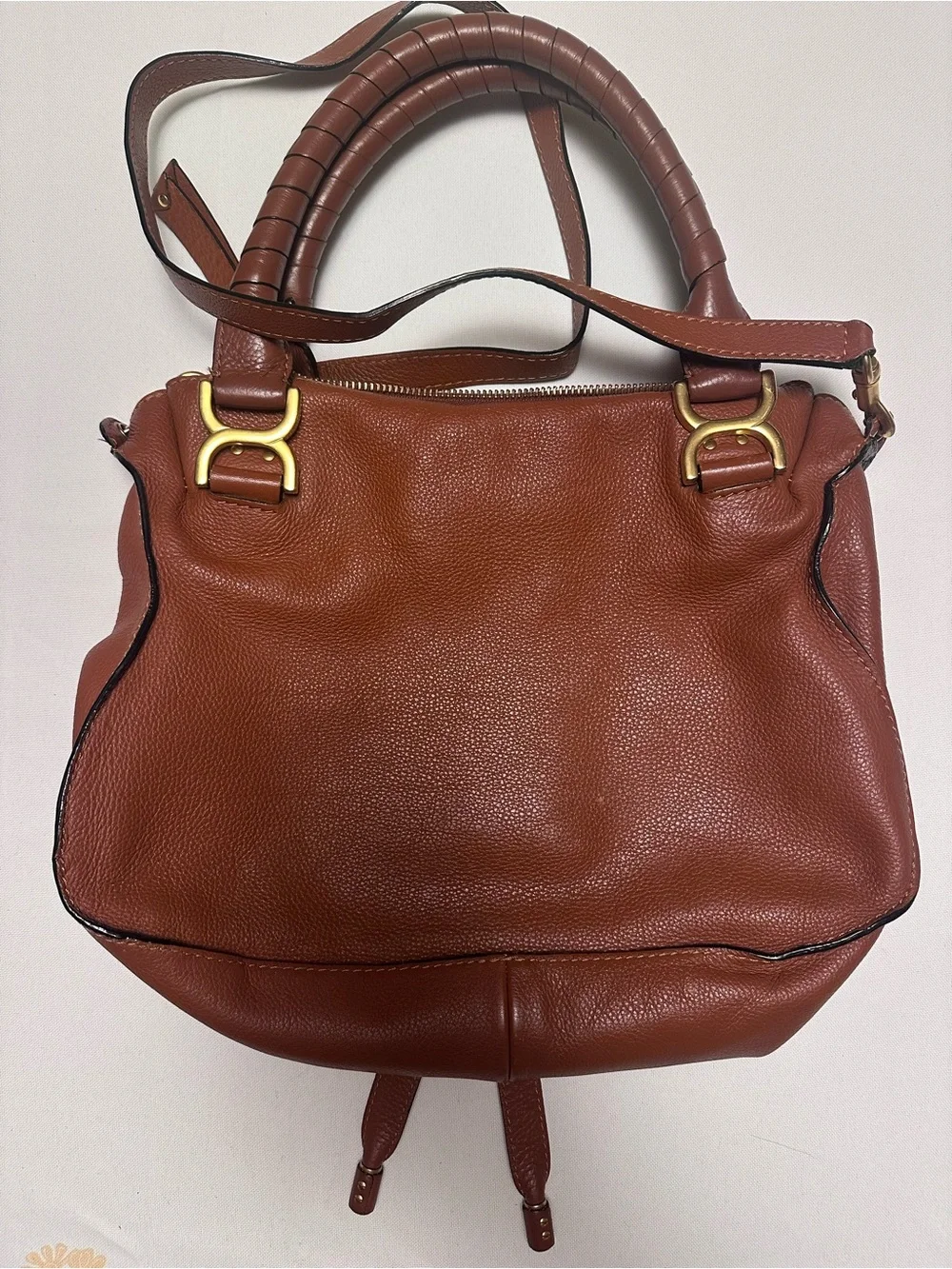 Chloé Cognac Brown Leather Medum Marcie Satchel